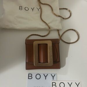 BOYY Tan Crossbody Bag with Gold Accent
